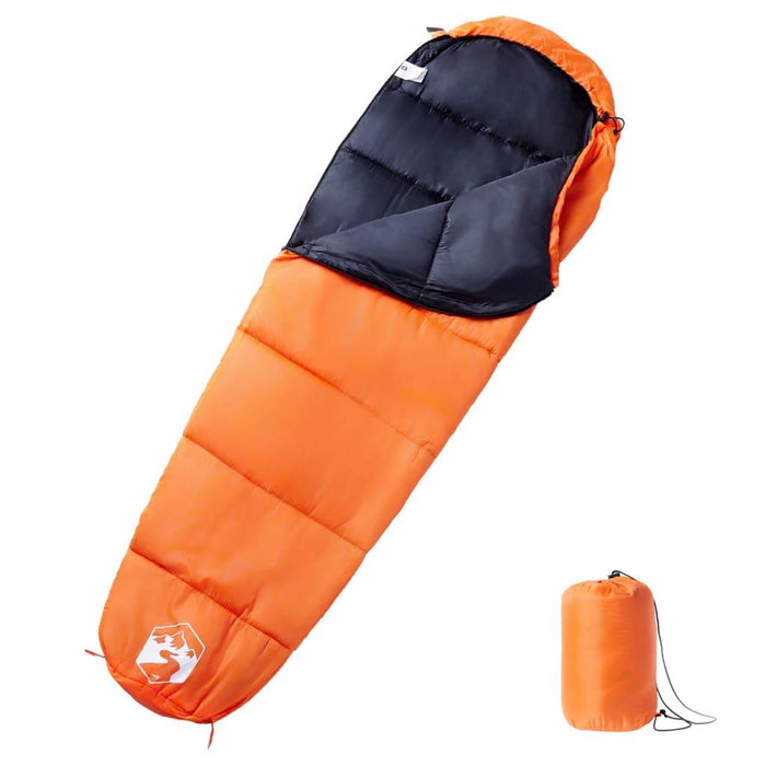 Mummy Sleeping Bag for Adults Camping 3 Seasons in Orange and Black - Little and Giant Explorers vidaXL