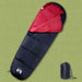 Mummy Sleeping Bag for Adults Camping 3 Seasons in Black and Red - Little and Giant Explorers vidaXL