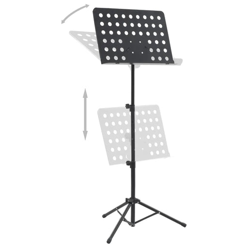 Music Book Stand in Black and Steel - Little and Giant Explorers vidaXL