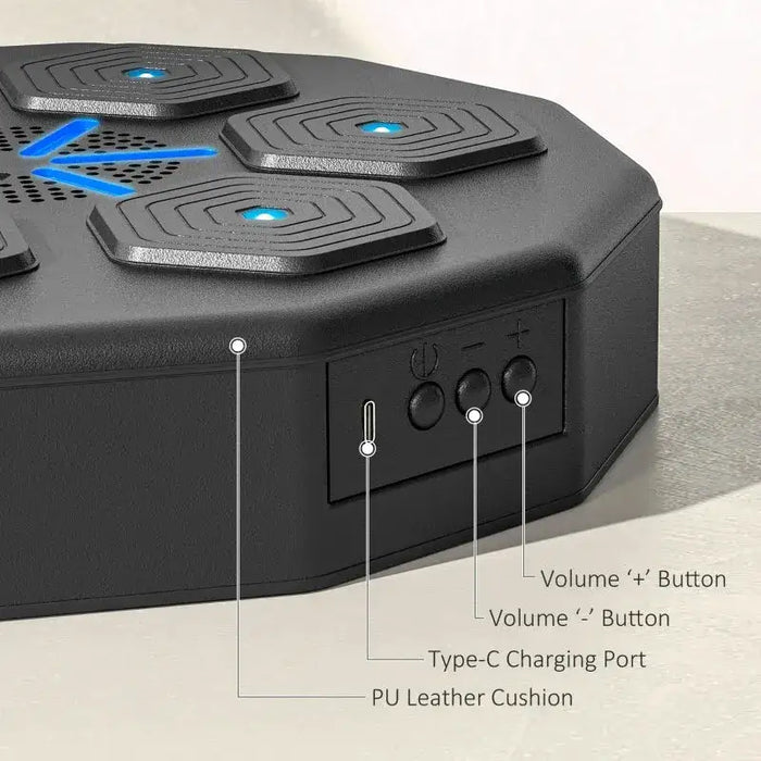 Music Boxing Machine with Bluetooth Connection and LED Light Smart - Little and Giant Explorers SPORTNOW