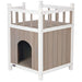 Natura Cat's Home with Balcony in Grey and White - Little and Giant Explorers TRIXIE