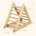 Natural Pine Climbing Triangle Ladder | Progressive Difficulty Levels for Ages 3+ - Little and Giant Explorers Costway