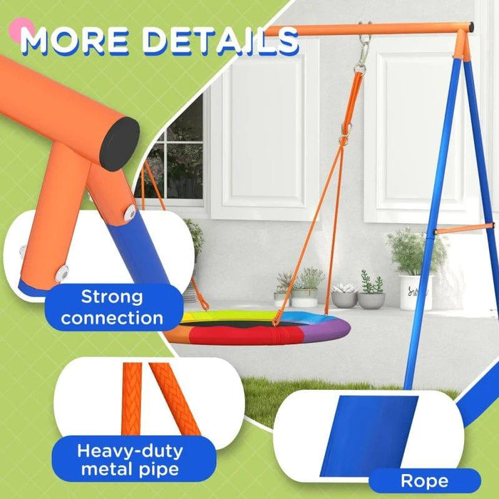 Nest Swing Seat Set with A-Frame Structure - Little and Giant Explorers Outsunny