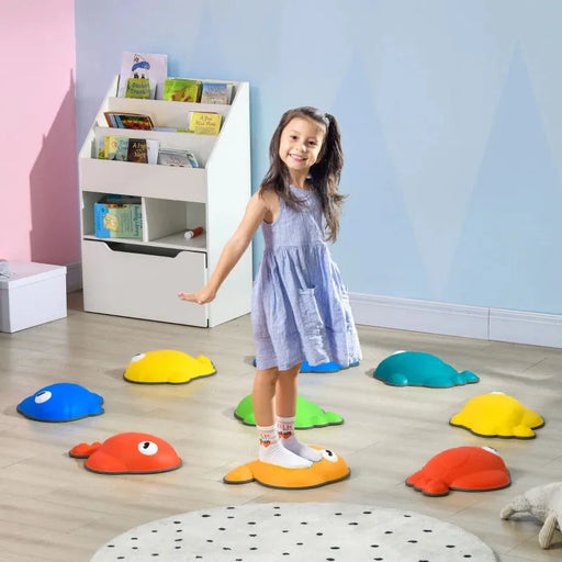 Nine Piece Balance Stepping Stones with Non-Slip Edge - Little and Giant Explorers AIYAPLAY