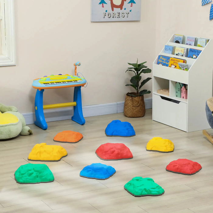 Nine-Piece Stone-Shaped Balance Stepping Stones for Kids - Little and Giant Explorers AIYAPLAY