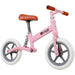 Pink no-pedal balance bike with adjustable seat and lightweight metal frame