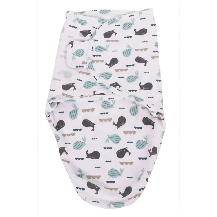 Ocean Whale Print Wrap Swaddling Blanket - Little and Giant Explorers Bo Jungle