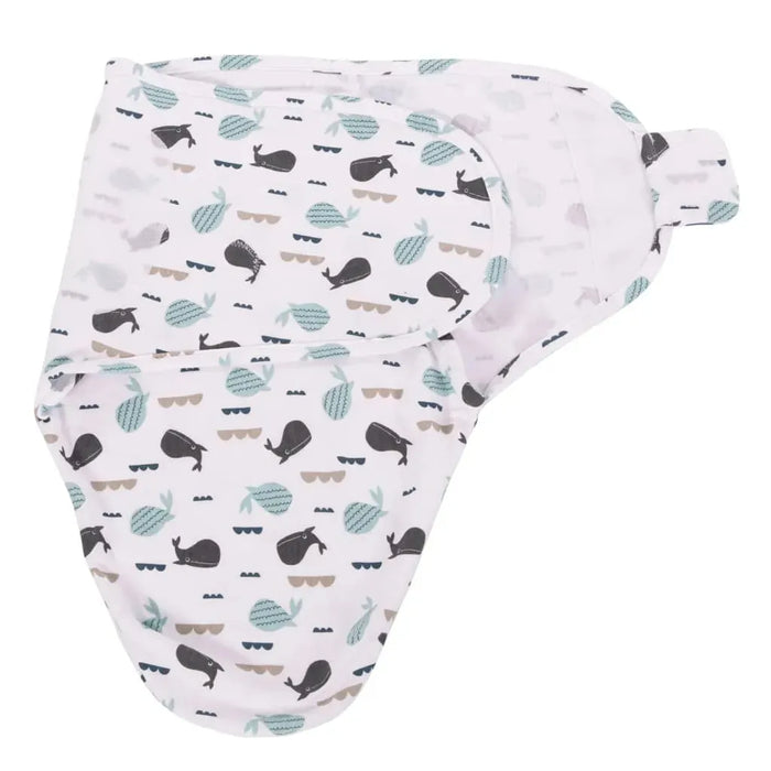 Ocean Whale Print Wrap Swaddling Blanket - Little and Giant Explorers Bo Jungle