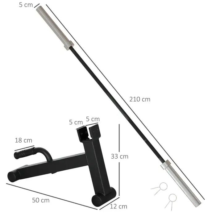 Olympic Bar and Barbell Jack Set - 200kg Capacity | Strength Training Equipment SPORTNOW - Little and Giant Explorers SPORTNOW