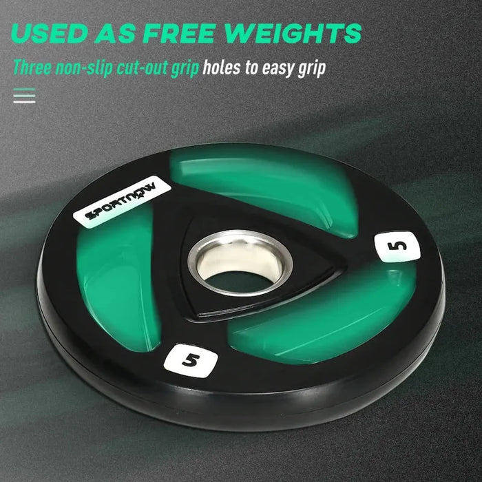 Olympic Weight Plates | Set of 2 x 5kg Rubber-Coated Plates SPORTNOW - Little and Giant Explorers SPORTNOW