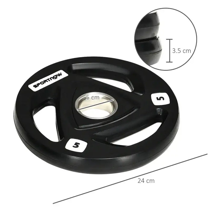 Olympic Weight Plates | Set of 2 x 5kg Rubber-Coated Plates SPORTNOW - Little and Giant Explorers SPORTNOW
