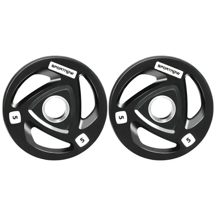 Olympic Weight Plates | Set of 2 x 5kg Rubber-Coated Plates SPORTNOW - Little and Giant Explorers SPORTNOW