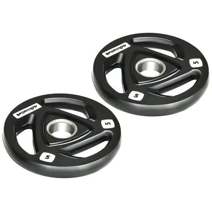 Olympic Weight Plates | Set of 2 x 5kg Rubber-Coated Plates SPORTNOW - Little and Giant Explorers SPORTNOW