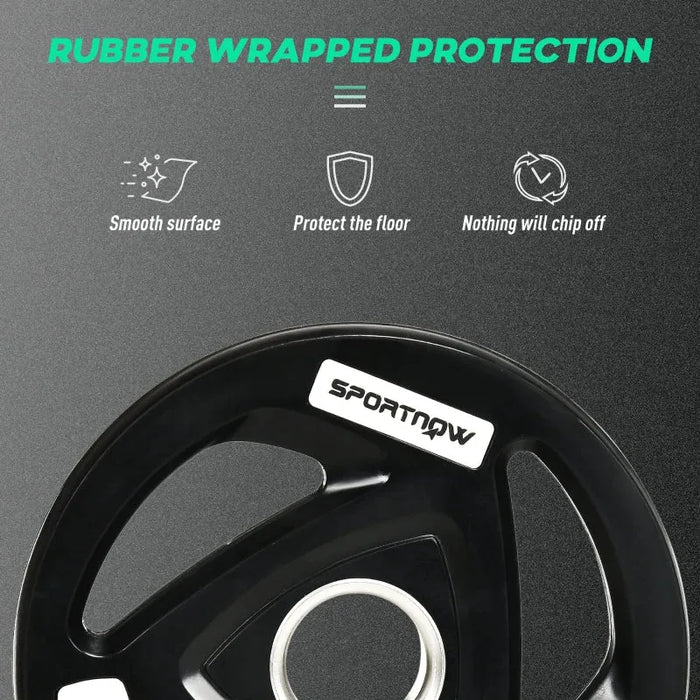 Olympic Weight Plates | Set of 2 x 5kg Rubber-Coated Plates SPORTNOW - Little and Giant Explorers SPORTNOW