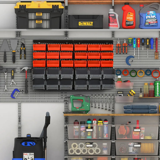 On-Wall Organiser | 30 Storage Cubbies with Removable Pegboard System - Little and Giant Explorers DURHAND