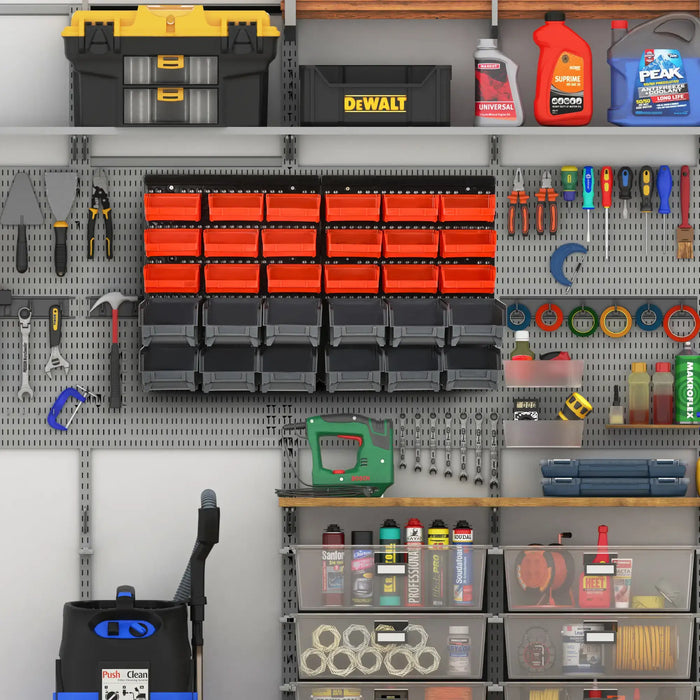 On-Wall Organiser | 30 Storage Cubbies with Removable Pegboard System - Little and Giant Explorers DURHAND