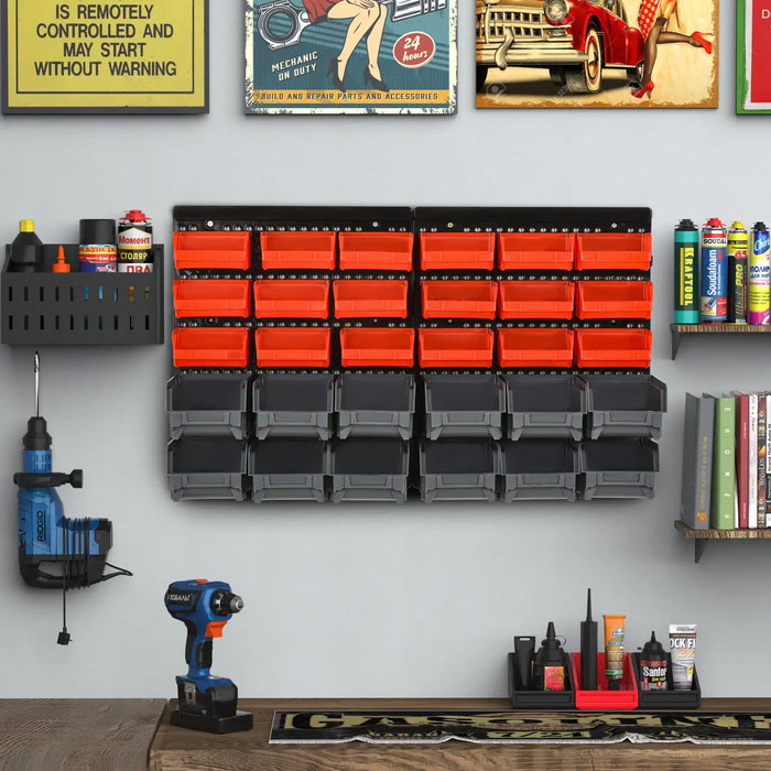 On-Wall Organiser | 30 Storage Cubbies with Removable Pegboard System - Little and Giant Explorers DURHAND