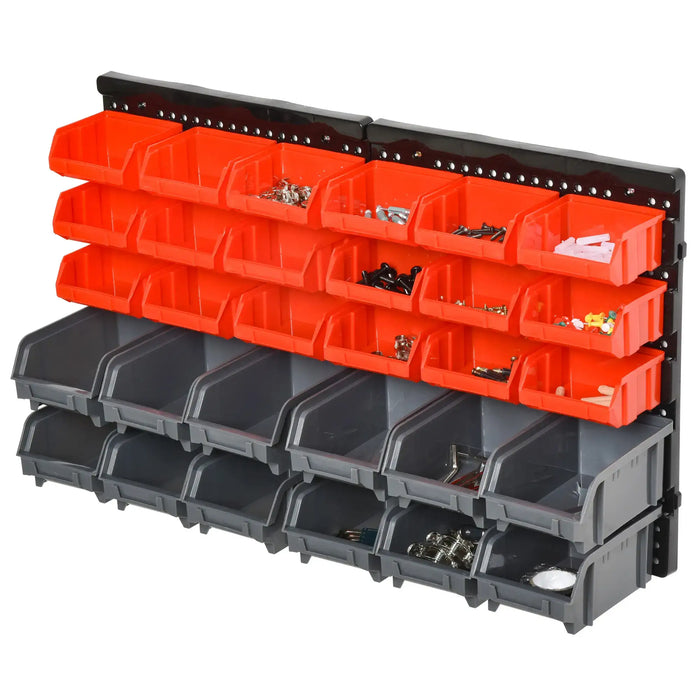 On-Wall Organiser | 30 Storage Cubbies with Removable Pegboard System - Little and Giant Explorers DURHAND