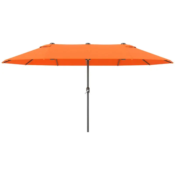 Orange Double Garden Parasol | 4.6m Wide Dual Canopy with Crank Handle OUTSUNNY - Little and Giant Explorers Outsunny