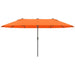 Orange Double Garden Parasol | 4.6m Wide Dual Canopy with Crank Handle OUTSUNNY - Little and Giant Explorers Outsunny