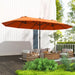 Orange Double Garden Parasol | 4.6m Wide Dual Canopy with Crank Handle OUTSUNNY - Little and Giant Explorers Outsunny