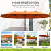 Orange Double Garden Parasol | 4.6m Wide Dual Canopy with Crank Handle OUTSUNNY - Little and Giant Explorers Outsunny