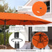 Orange Double Garden Parasol | 4.6m Wide Dual Canopy with Crank Handle OUTSUNNY - Little and Giant Explorers Outsunny