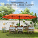 Orange Double Garden Parasol | 4.6m Wide Dual Canopy with Crank Handle OUTSUNNY - Little and Giant Explorers Outsunny