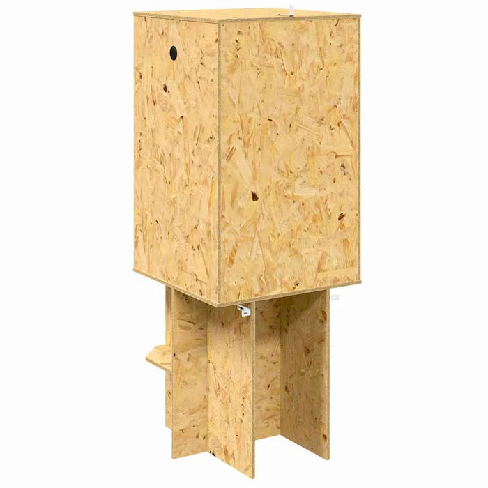 Wooden bird feeder on a white background