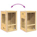 Wooden crates with a purple arrow indicating a transformation or movement between them on a white background.