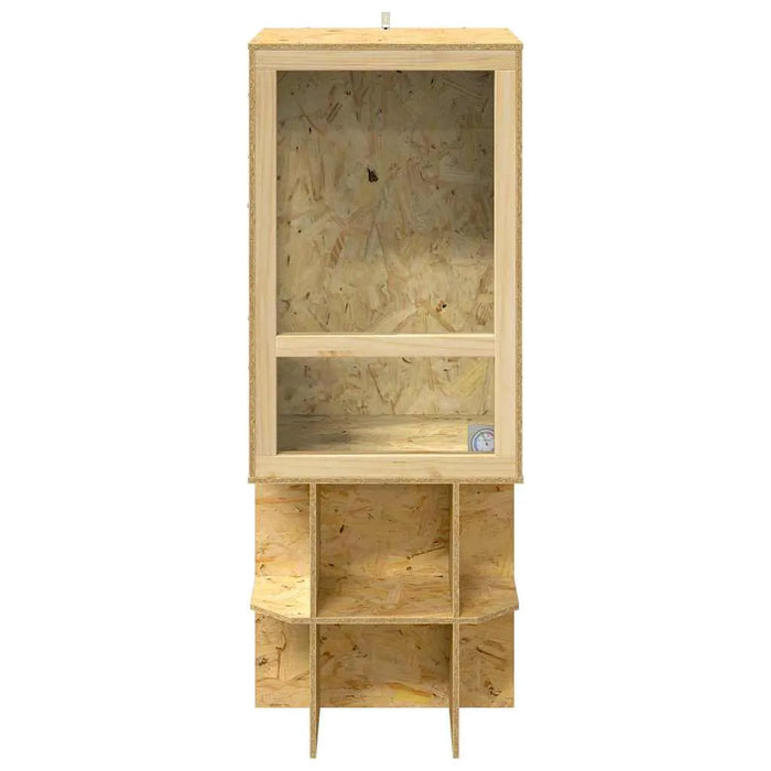 Wooden cabinet with glass doors on a white background