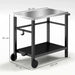 Outdoor BBQ Trolley Table – 102cm | Stainless Steel Top with Storage Hooks and Wheels OUTSUNNY - Little and Giant Explorers Outsunny