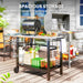 Outdoor BBQ Trolley Table – 102cm | Stainless Steel Top with Storage Hooks and Wheels OUTSUNNY - Little and Giant Explorers Outsunny