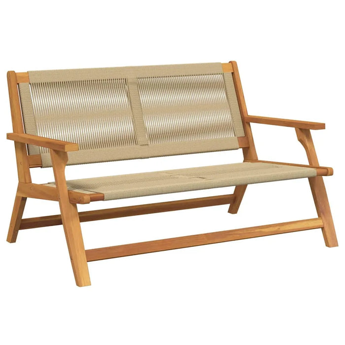 Outdoor Bench Beige Solid Acacia Wood | Chic Rope Design and Modern Styling | VIDAXL - Little and Giant Explorers vidaXL