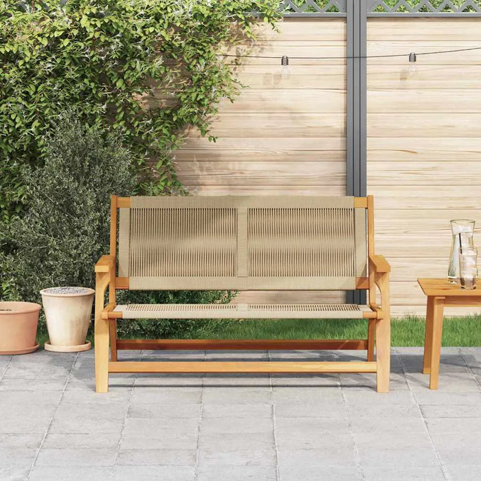 Outdoor Bench Beige Solid Acacia Wood | Chic Rope Design and Modern Styling | VIDAXL - Little and Giant Explorers vidaXL
