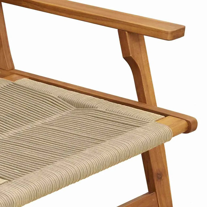 Outdoor Bench Beige Solid Acacia Wood | Chic Rope Design and Modern Styling | VIDAXL - Little and Giant Explorers vidaXL