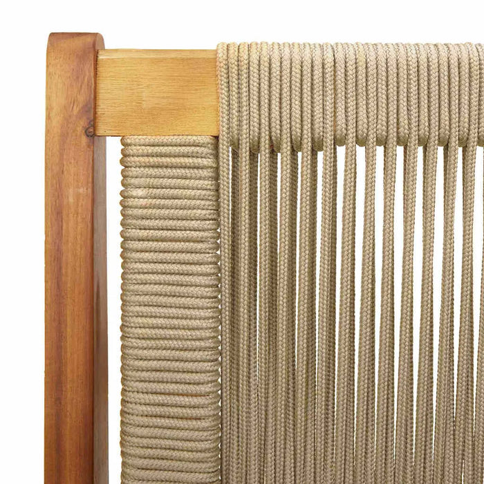 Outdoor Bench Beige Solid Acacia Wood | Chic Rope Design and Modern Styling | VIDAXL - Little and Giant Explorers vidaXL