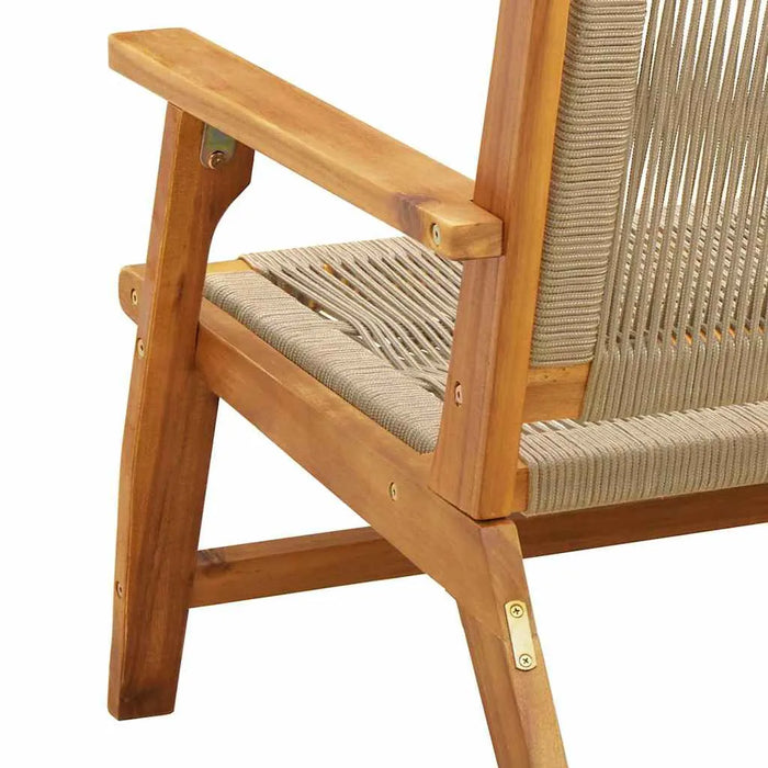 Outdoor Bench Beige Solid Acacia Wood | Chic Rope Design and Modern Styling | VIDAXL - Little and Giant Explorers vidaXL