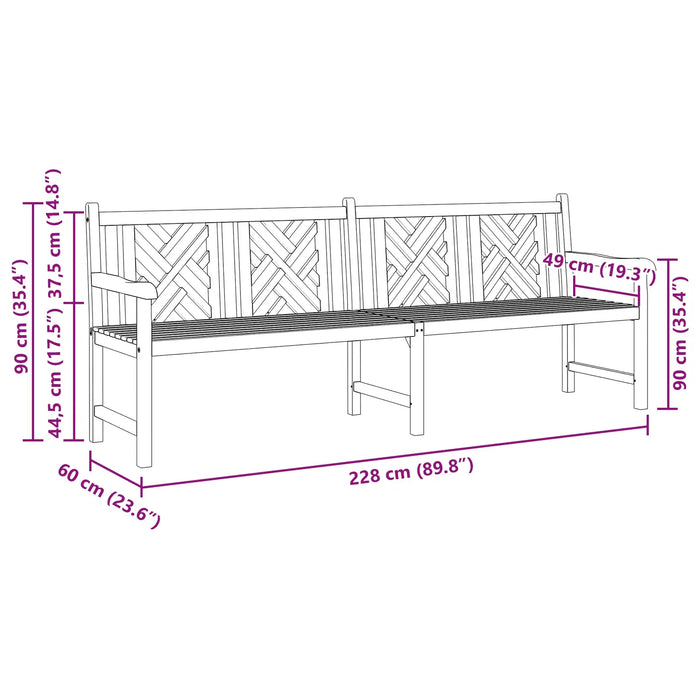 Outdoor Bench Brown Solid Teak Wood | Ergonomic Design with Weather-Resistant Features - Little and Giant Explorers vidaXL