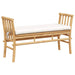 Outdoor Bench - Cream Solid Bamboo Wood | Minimalist Style and Removable Cushion | VIDAXL - Little and Giant Explorers vidaXL