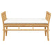 Outdoor Bench - Cream Solid Bamboo Wood | Minimalist Style and Removable Cushion | VIDAXL - Little and Giant Explorers vidaXL