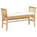 Outdoor Bench - Cream Solid Bamboo Wood | Minimalist Style and Removable Cushion | VIDAXL - Little and Giant Explorers vidaXL