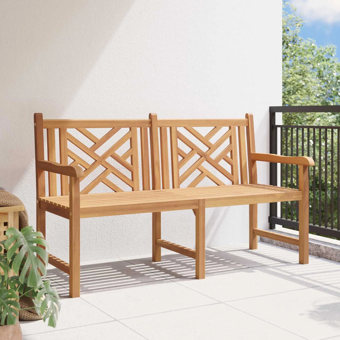 Outdoor Bench Solid Teak Wood | Ergonomic Design for Rustic Garden Relaxation - Little and Giant Explorers vidaXL