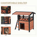 Cat House with Balcony and Stairs in Brown - Little and Giant Explorers PawHut