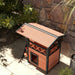 Cat House with Balcony and Stairs in Brown - Little and Giant Explorers PawHut