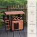 Cat House with Balcony and Stairs in Brown - Little and Giant Explorers PawHut
