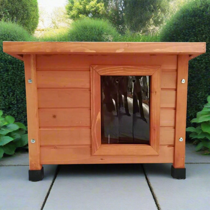 Outdoor Cat House in Wood Brown (57 x 45 x 43cm) - Little and Giant Explorers @Pet