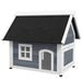 Outdoor Cat House with Openable Asphalt Roof and Three Doors in Grey (77 x 57.5 x 68cm) - Little and Giant Explorers PawHut