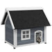 Outdoor Cat House with Openable Asphalt Roof and Three Doors in Grey (77 x 57.5 x 68cm) - Little and Giant Explorers PawHut