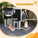 Outdoor Cat House with Openable Asphalt Roof and Three Doors in Grey (77 x 57.5 x 68cm) - Little and Giant Explorers PawHut